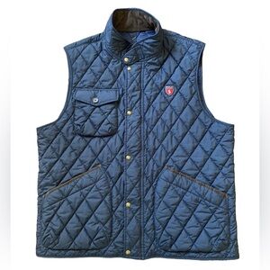 Polo Ralph Lauren Men’s XXL Navy Quilted Vest Corduroy Trim Preppy